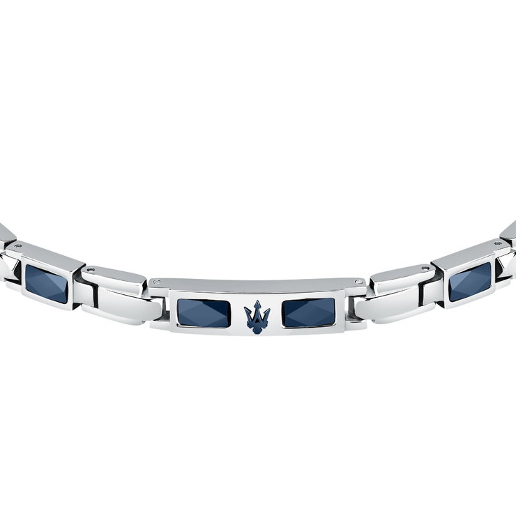 Maserati CERAMIC bracelet steel blue , Silver size 18.5+3CM