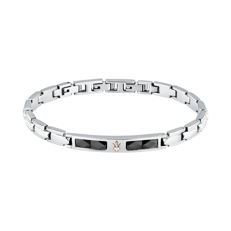 Maserati CERAMIC bracelet steel black , Silver size 18.5+3CM