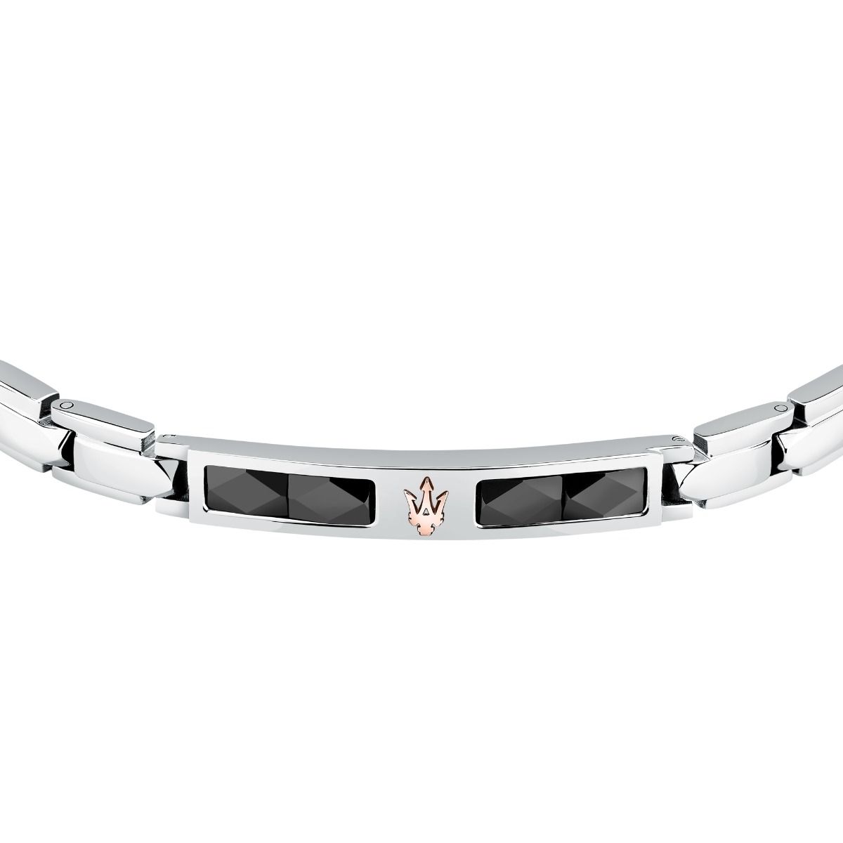 Maserati CERAMIC bracelet steel black , Silver size 18.5+3CM
