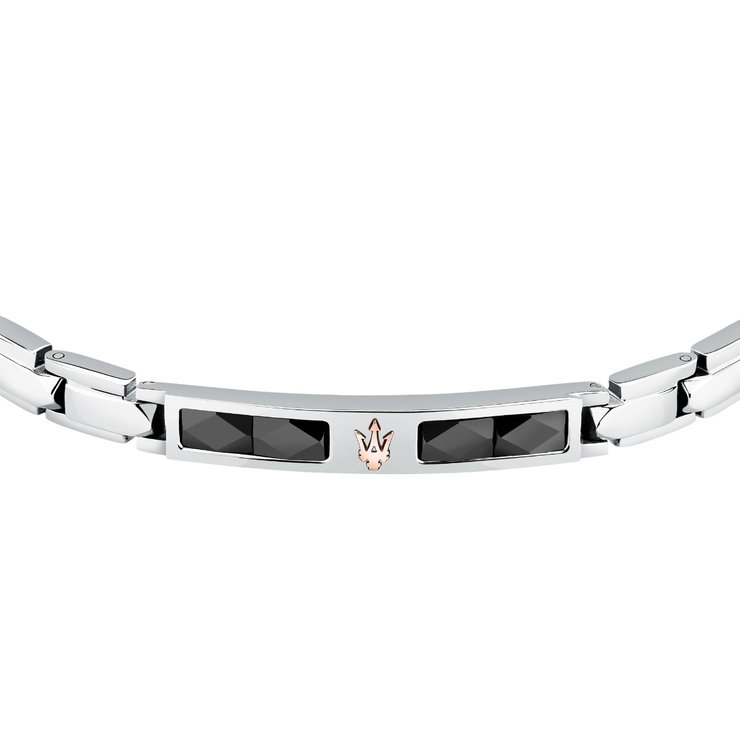 Maserati CERAMIC bracelet steel black , Silver size 18.5+3CM