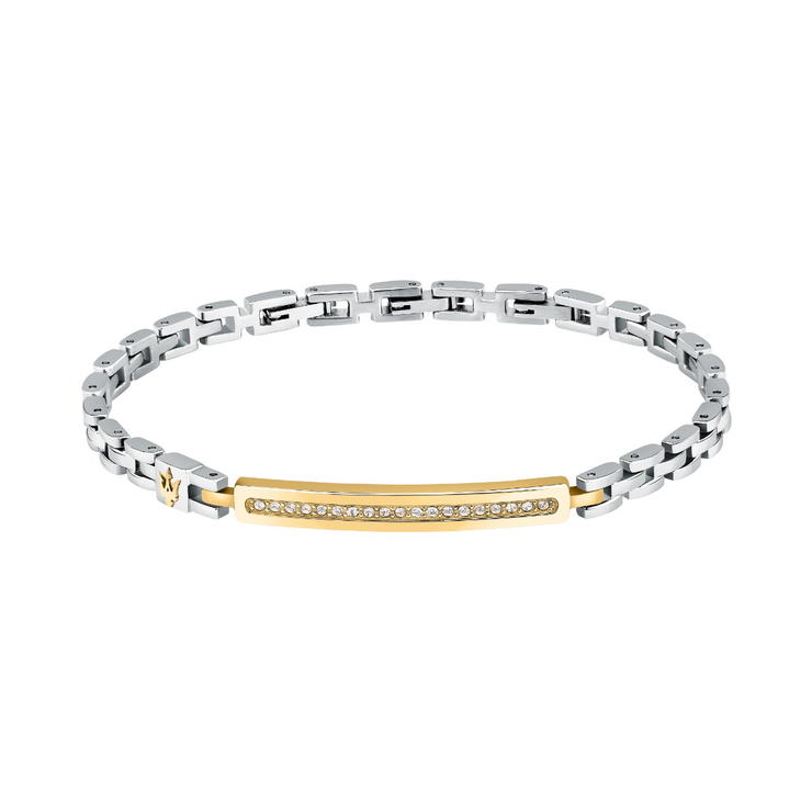 Maserati ICONIC bracelet silver , Gold with crystal size 18.5+3CM