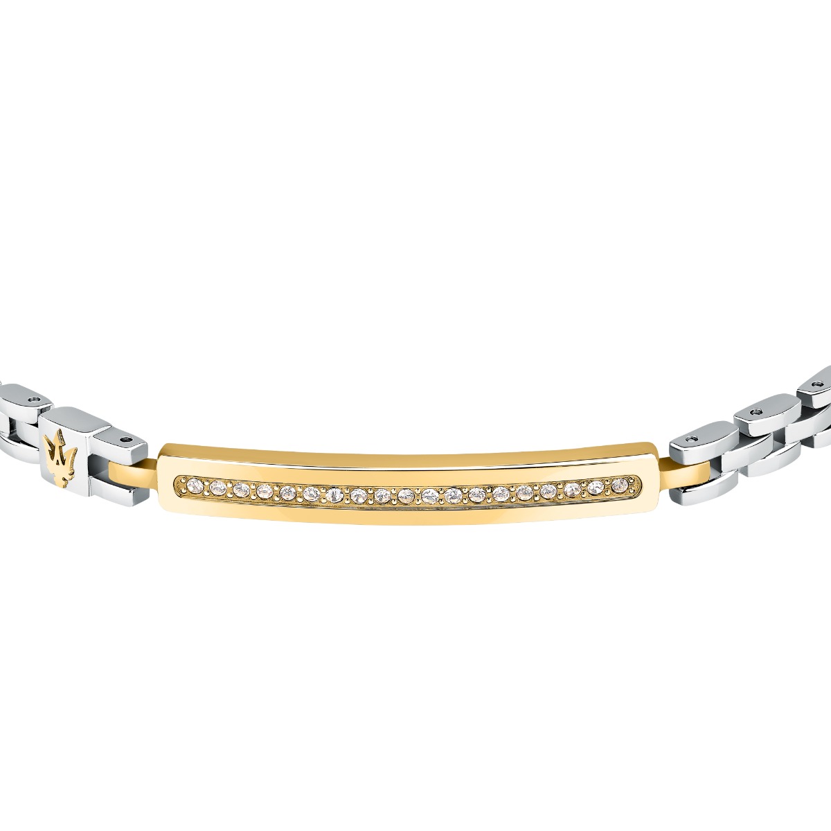 Maserati ICONIC bracelet silver , Gold with crystal size 18.5+3CM