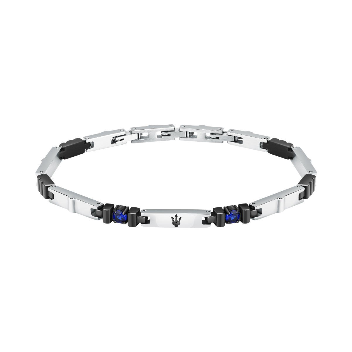 Maserati SAPPHIRE bracelet steel silver , Black size 18+3.5CM