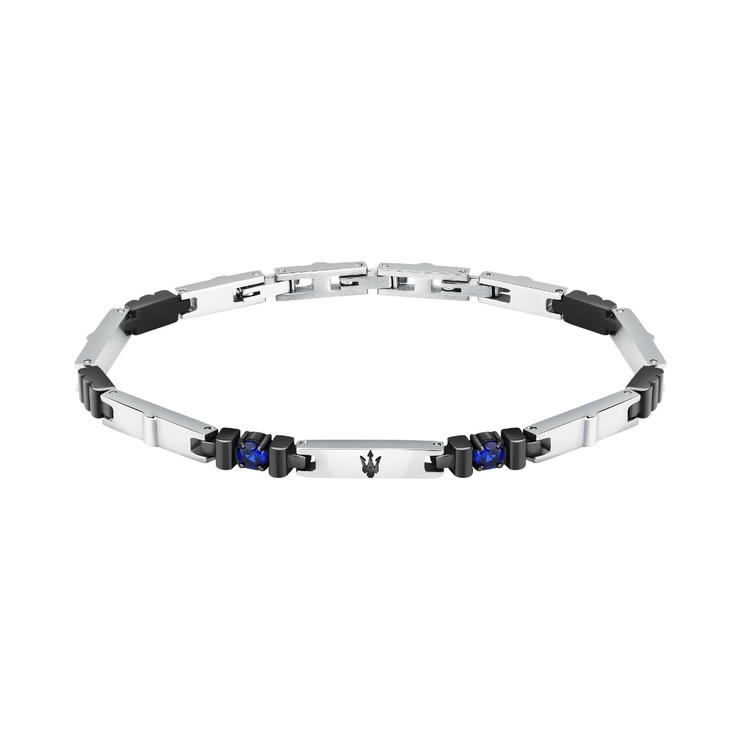 Maserati SAPPHIRE bracelet steel silver , Black size 18+3.5CM