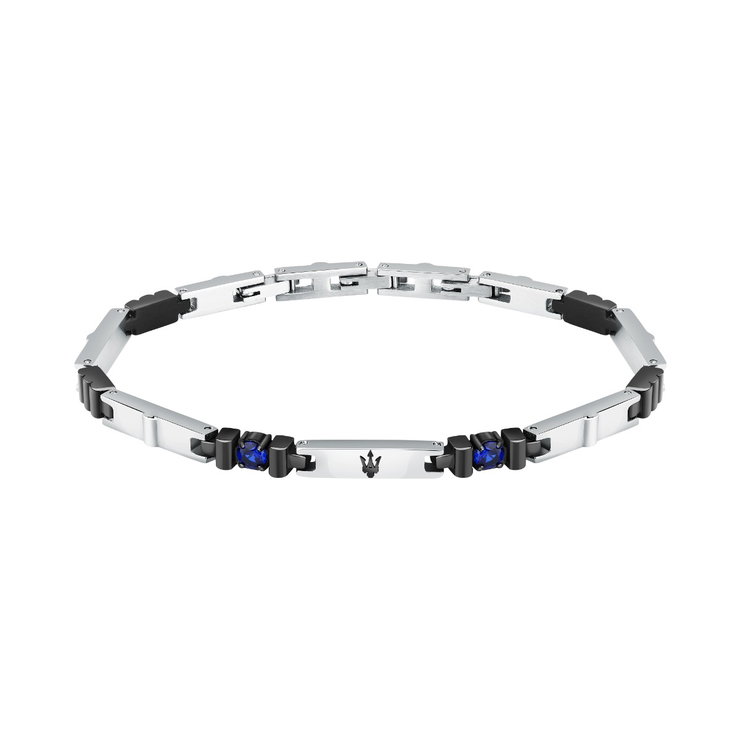 Maserati SAPPHIRE bracelet steel silver , Black size 18+3.5CM