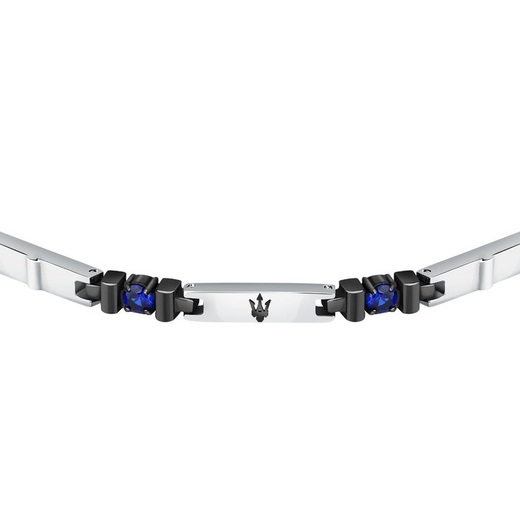 Maserati SAPPHIRE bracelet steel silver , Black size 18+3.5CM