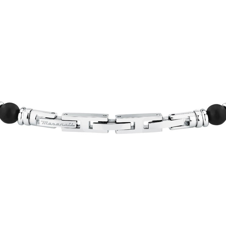 اسوارة ايكونيك من مازيراتى للرجال خرز لون اسود مقاس 18+3.5 سم