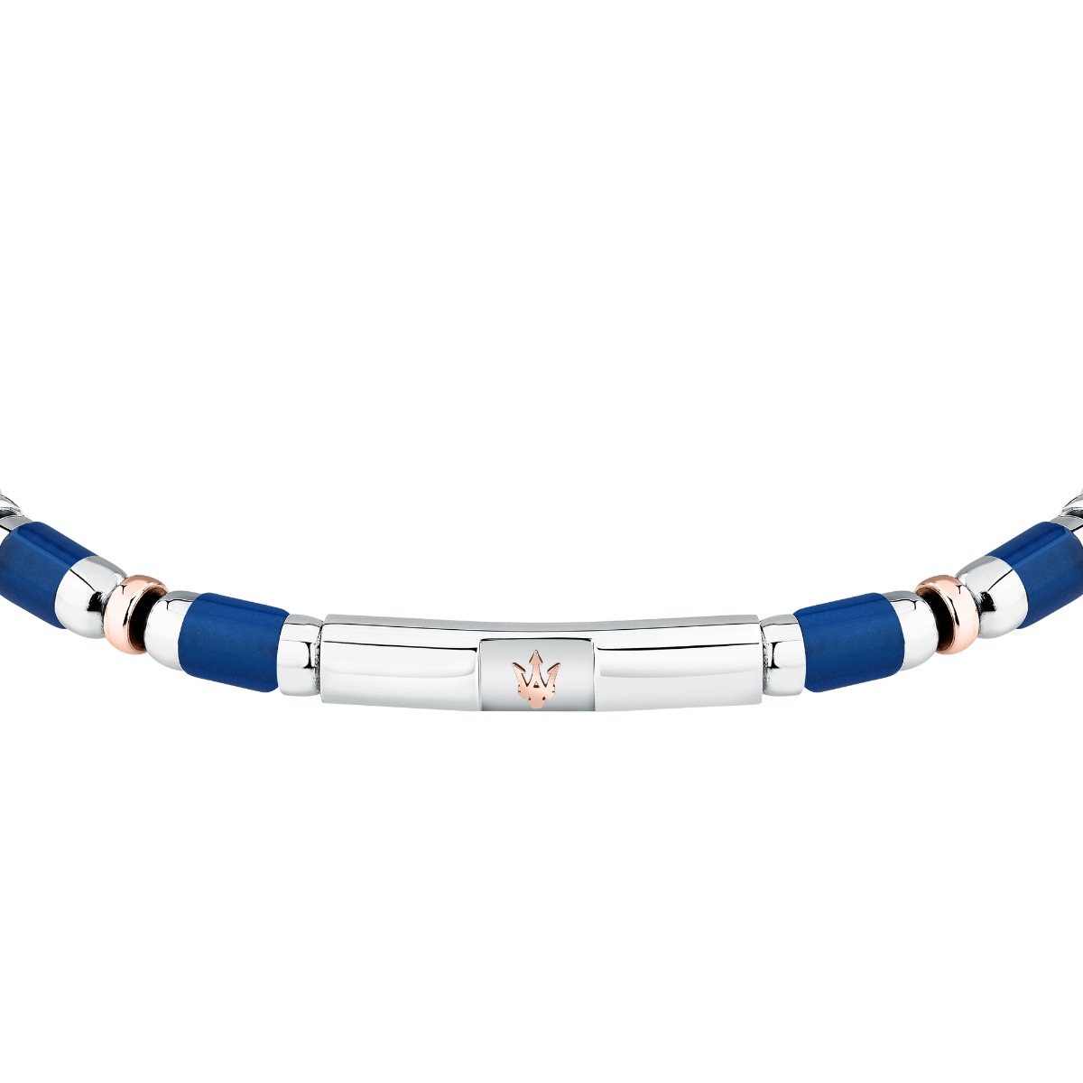 Maserati ICONIC men bracelet silver , Blue size 18.5+3CM