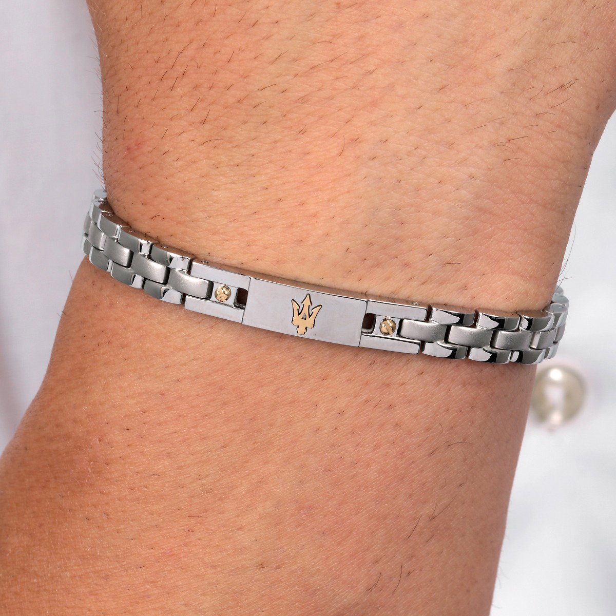 Maserati Men's Stainless Steel iconic Bracelet - Gold