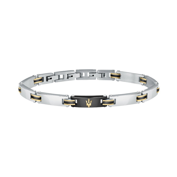 Maserati Stainless Steel Men's Bracelet - Bicolor Design