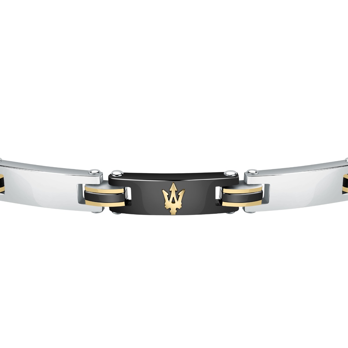 Maserati Stainless Steel Men's Bracelet - Bicolor Design