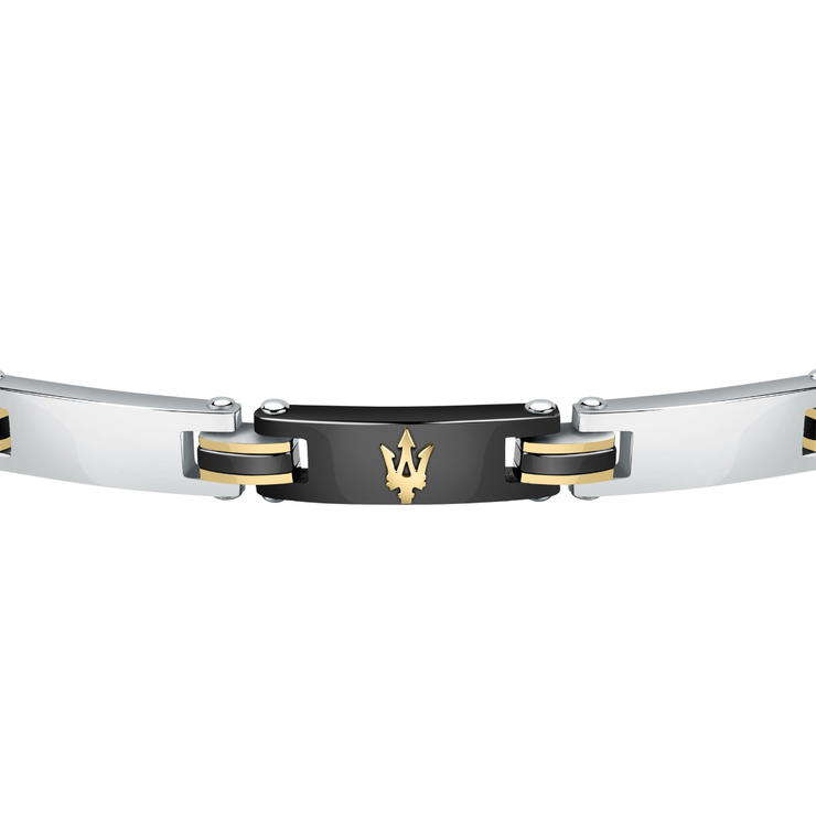 Maserati Stainless Steel Men's Bracelet - Bicolor Design