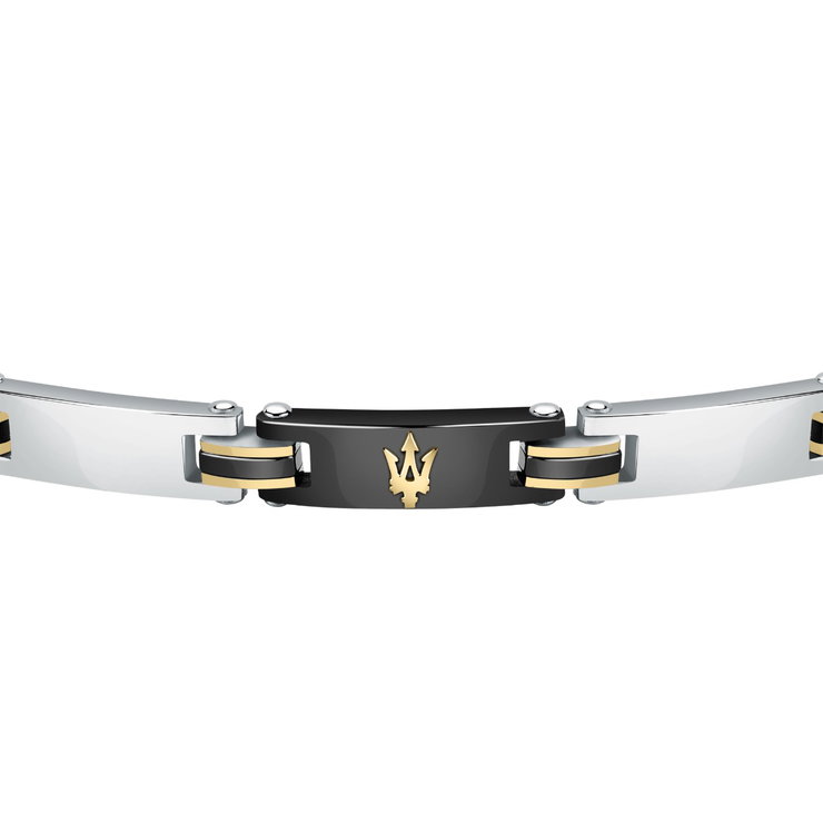 Maserati Stainless Steel Men's Bracelet - Bicolor Design
