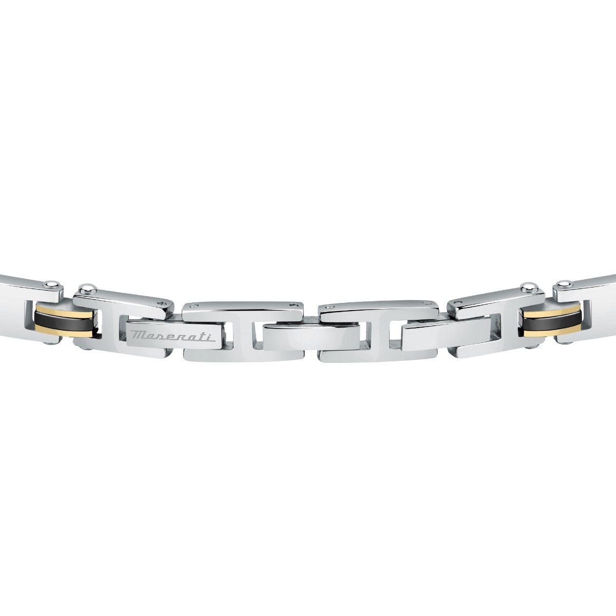 Maserati Stainless Steel Men's Bracelet - Bicolor Design