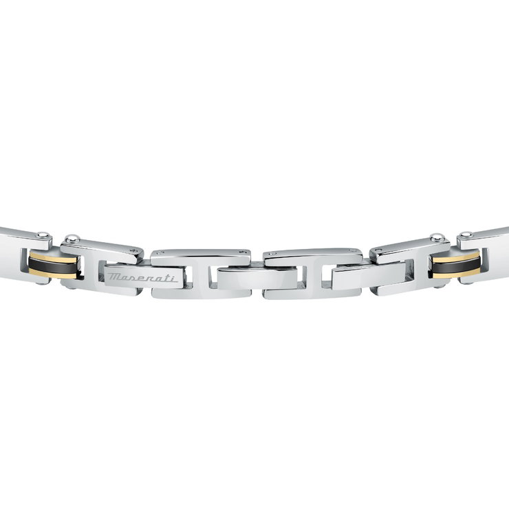 Maserati Stainless Steel Men's Bracelet - Bicolor Design