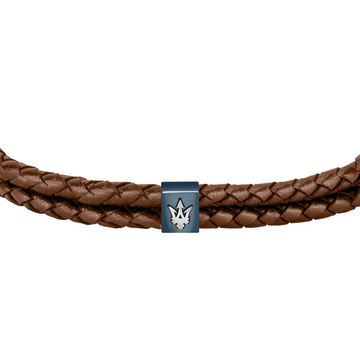 Maserati Bracelet For Men Leather Brown , Blue