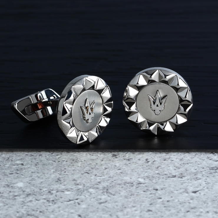 Maserati PYRAMID cufflink for men stainless steel silver