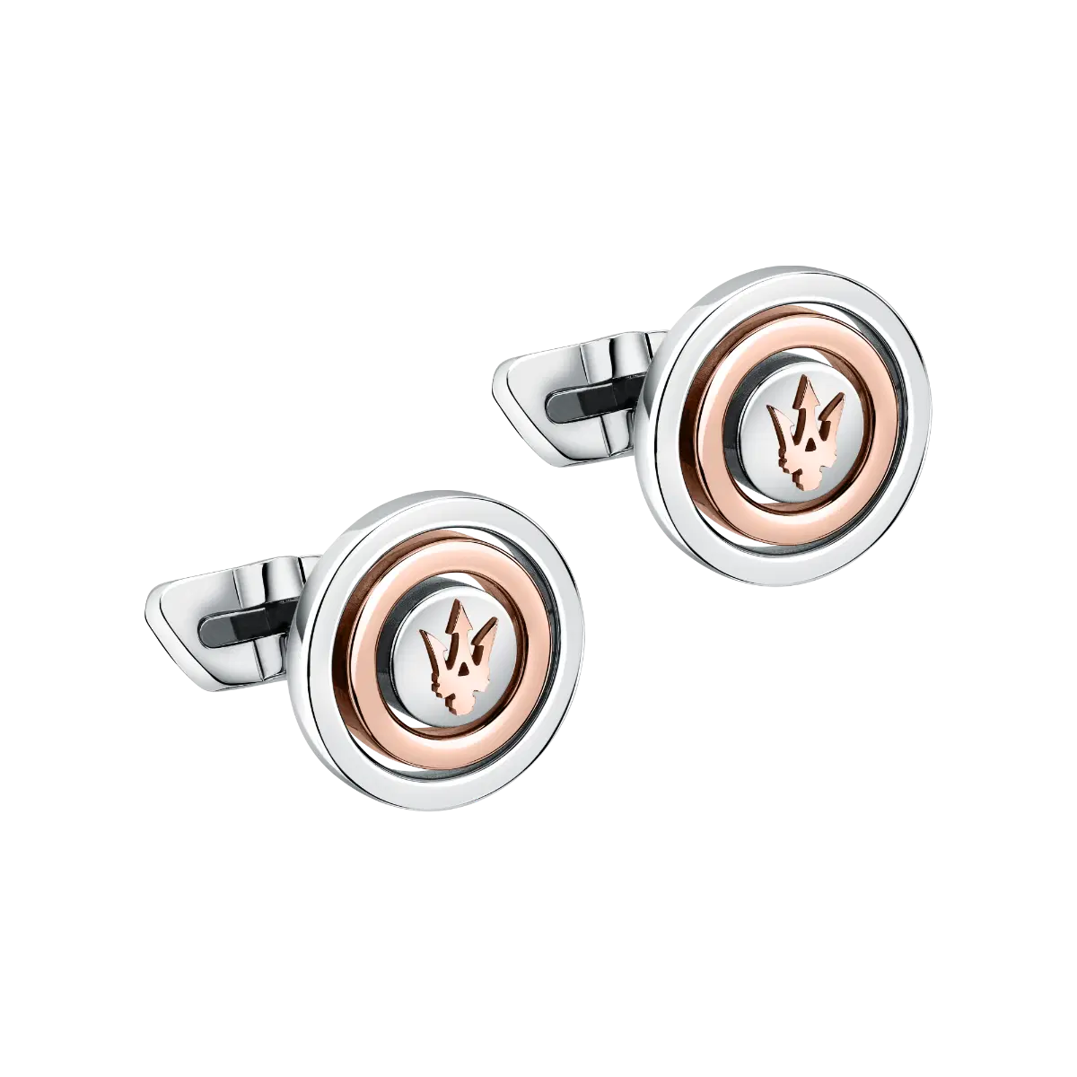 Maserati TRIDENT men cufflink steel silver , Rose gold