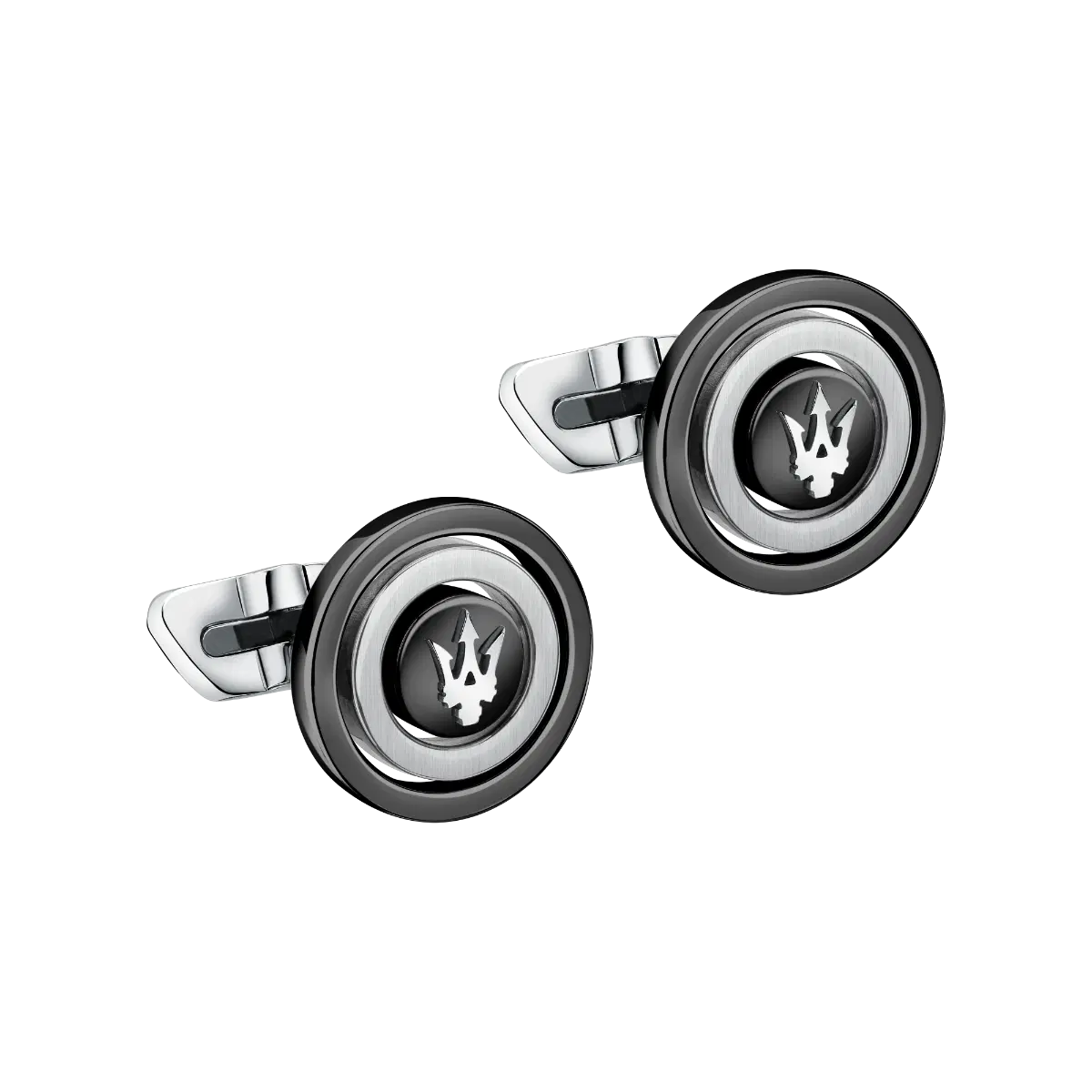 Maserati TRIDENT men cufflink steel Black
