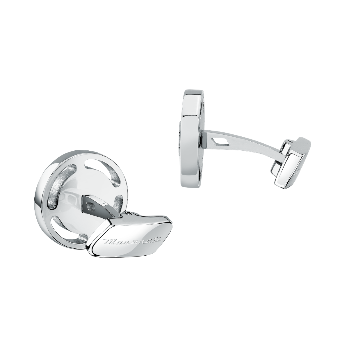 Maserati TRIDENT cufflink steel silver , Rose gold -JM4239IL14 