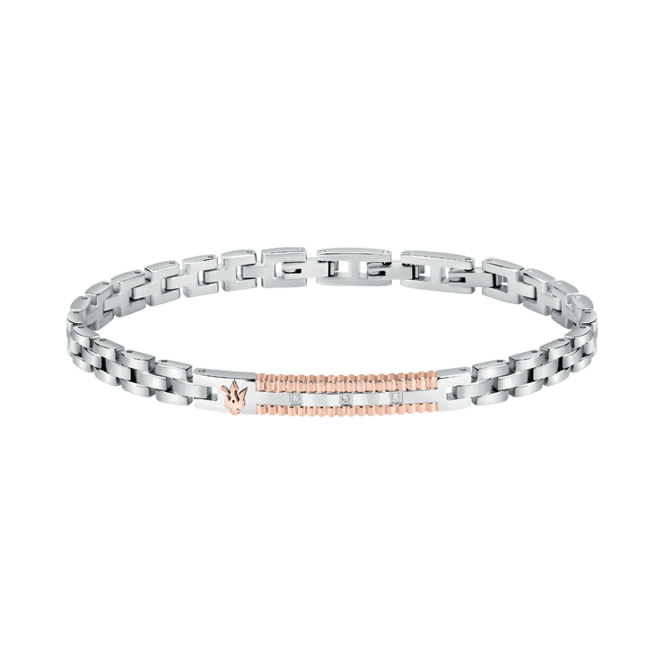 Maserati logo bracelet for gent steel silver , Rose gold