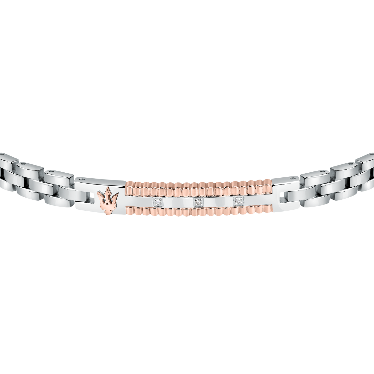 Maserati logo bracelet for gent steel silver , Rose gold