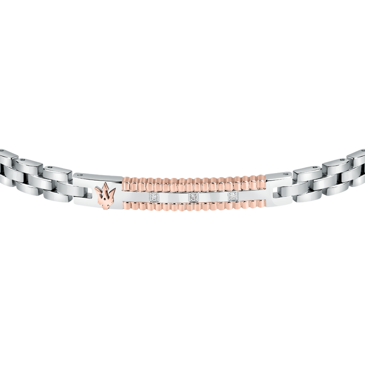 Maserati logo bracelet for gent steel silver , Rose gold