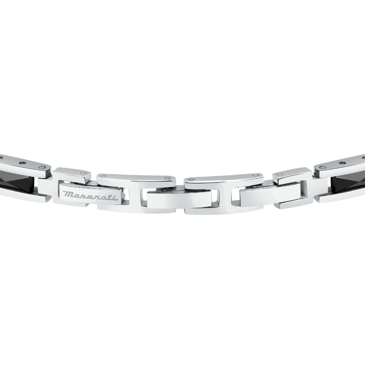 Maserati bracelet for men silver with blue ceramic