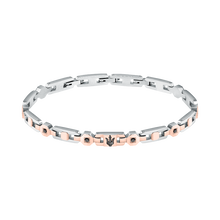 اسوارة بشعار مازيراتى للرجال لون فضى مع روز قولد