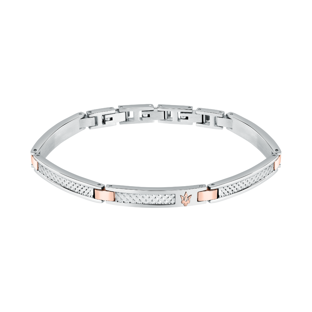 Maserati logo print bracelet for men silver , Rose gold 