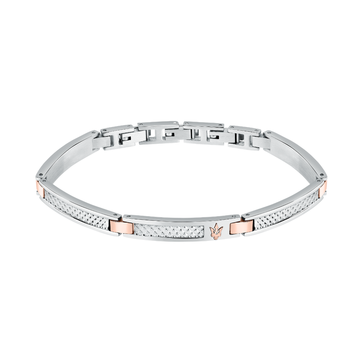 Maserati logo print bracelet for men silver , Rose gold