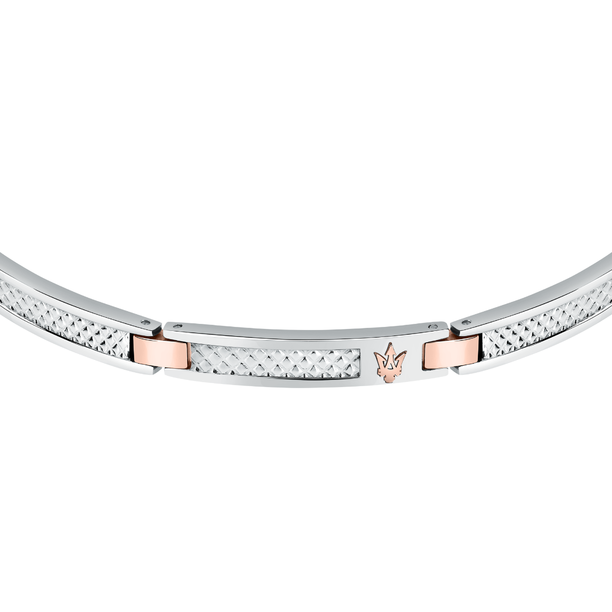 Maserati logo print bracelet for men silver , Rose gold 