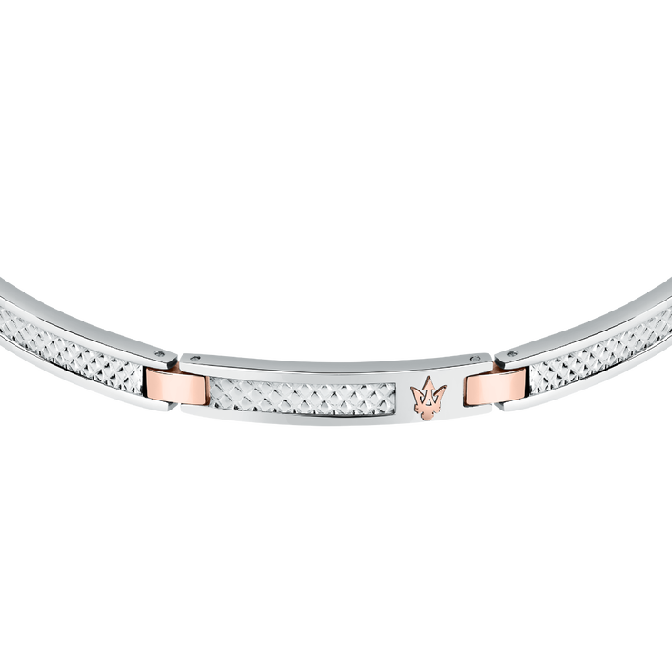 Maserati logo print bracelet for men silver , Rose gold