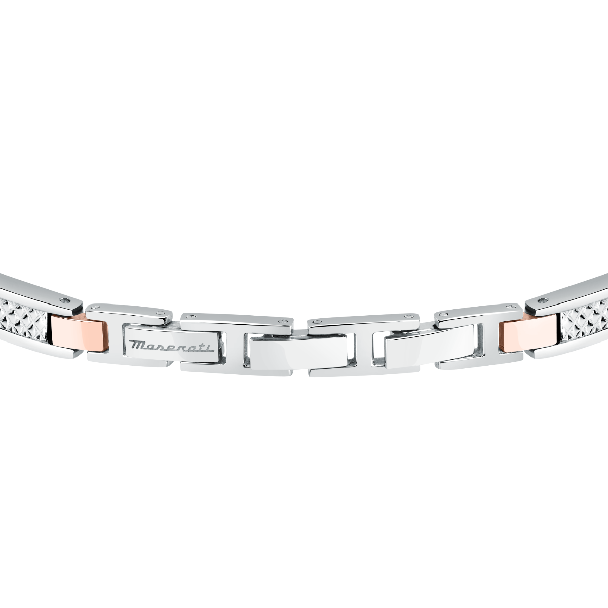Maserati logo print bracelet for men silver , Rose gold 