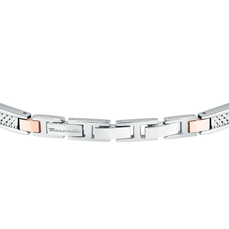 Maserati logo print bracelet for men silver , Rose gold