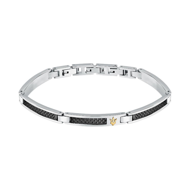 Maserati bracelet for men Iconic silver, Black