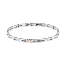 اسوارة للرجال من مازيراتى استيل فضى ونحاسى مقاس 18 سم