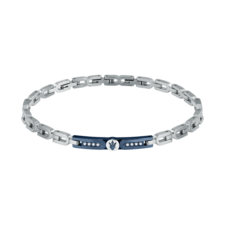 Maserati gent bracelet stainless steel silver with blue