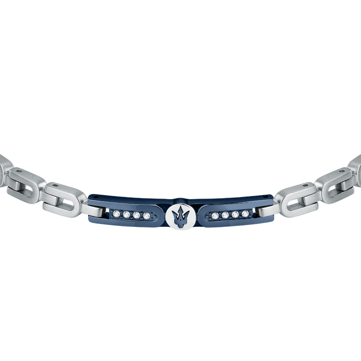 Maserati gent bracelet stainless steel silver with blue