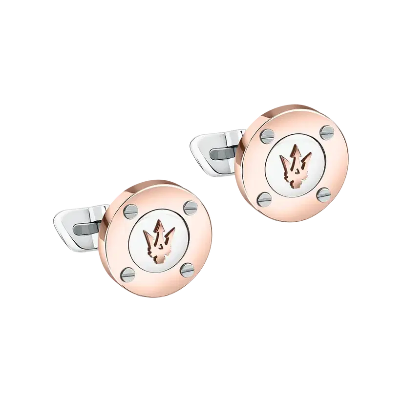Maserati Luxury Rose Gold & Stainless Steel Cufflinks