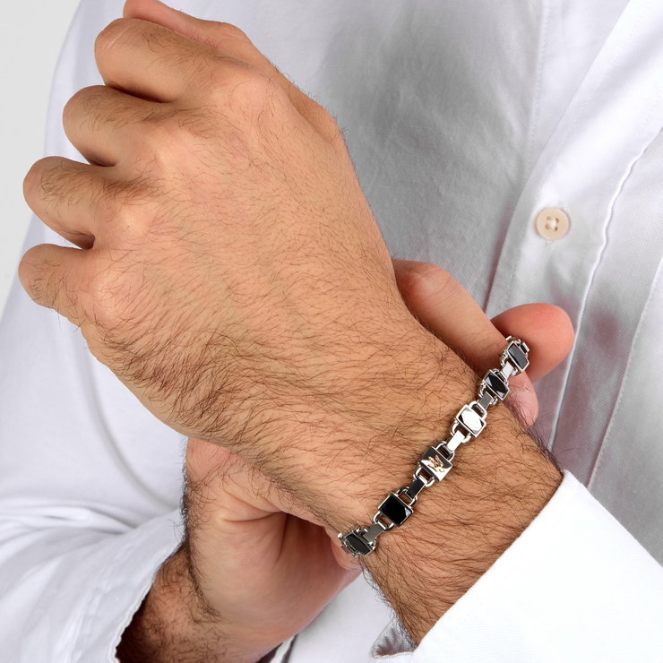 Maserati Men's Bracelet - sleek black ceramic accents