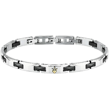 سوار يد رجالي مازيراتي باللونين الفضي والأسود