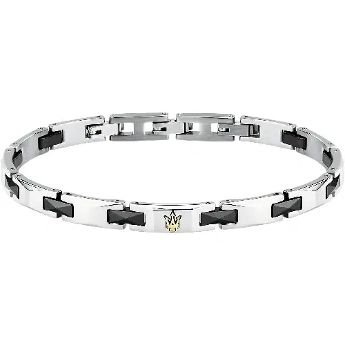 Maserati Men's Stainless Steel & Black Link