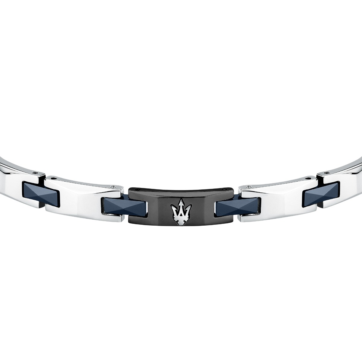 Maserati Men's Bracelet – Steel with Black & Blue Accents