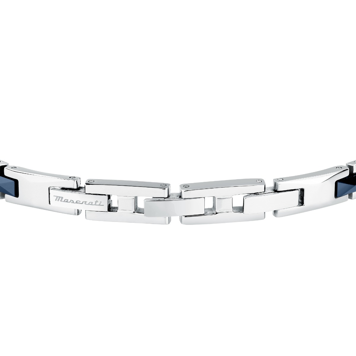 Maserati Men's Bracelet – Steel with Black & Blue Accents