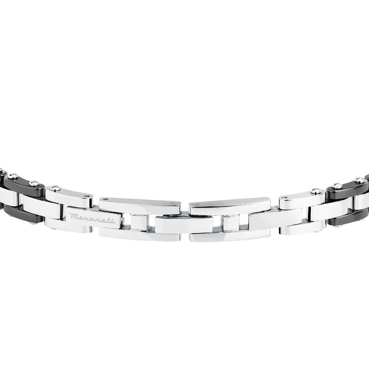 Maserati Men's Bracelet - Steel with Black Accents & Gold