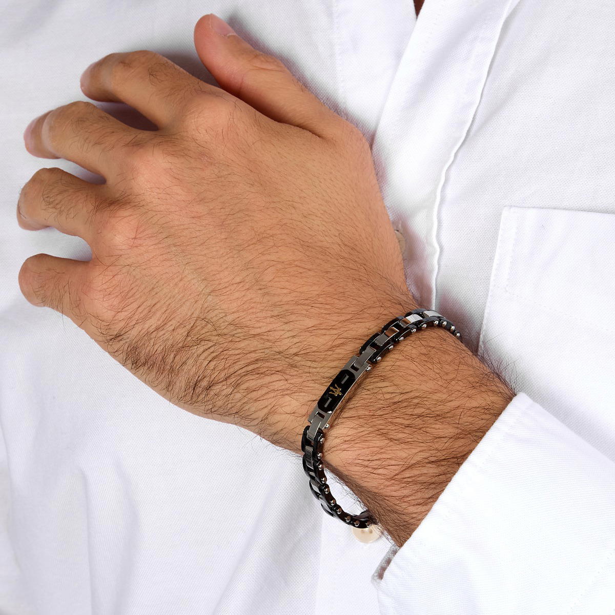 Maserati Men's Bracelet - Black Accents & Gold