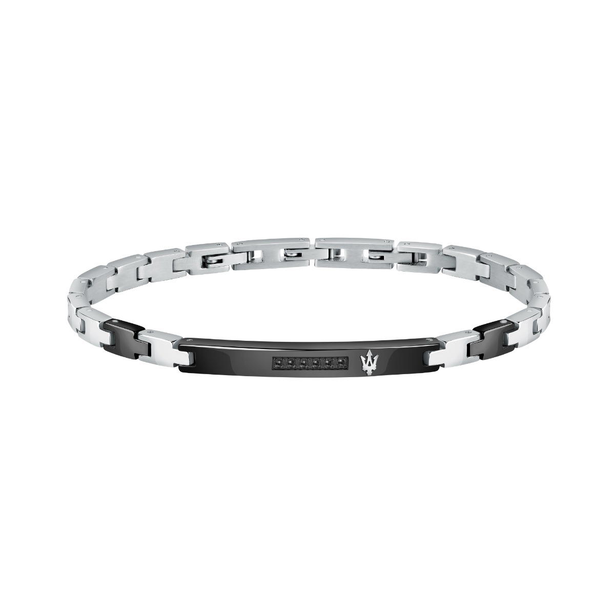 Maserati logo bracelet for gent stainless steel silver , Blue