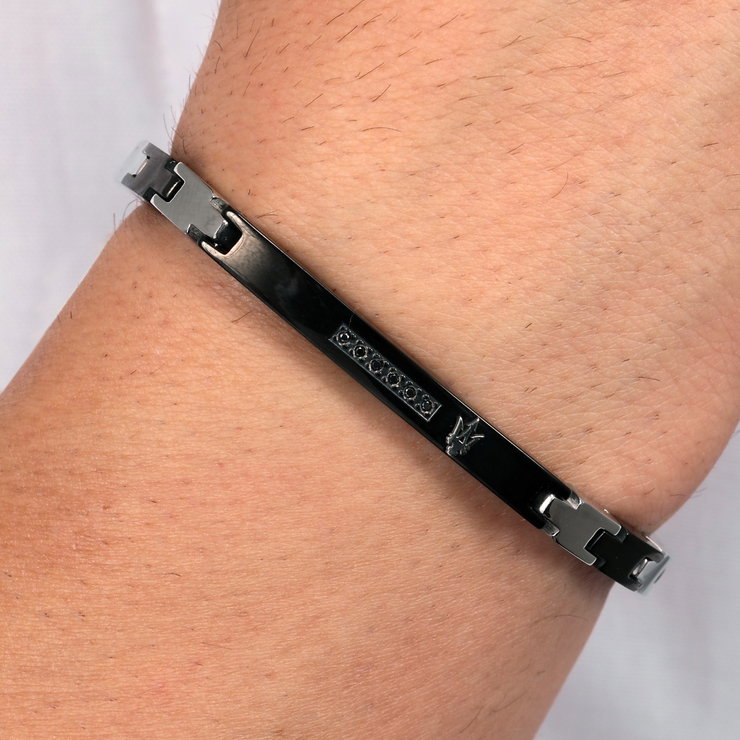 Maserati logo bracelet for gent stainless steel silver , Blue