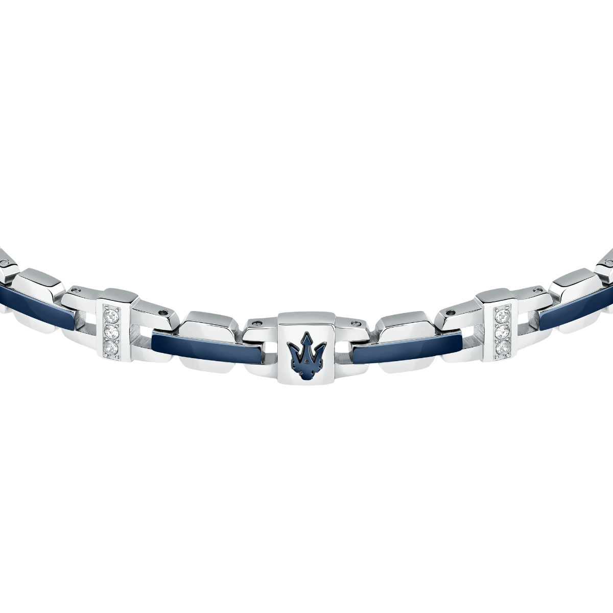 Maserati Men logo bracelet steel silver , Blue size 18cm